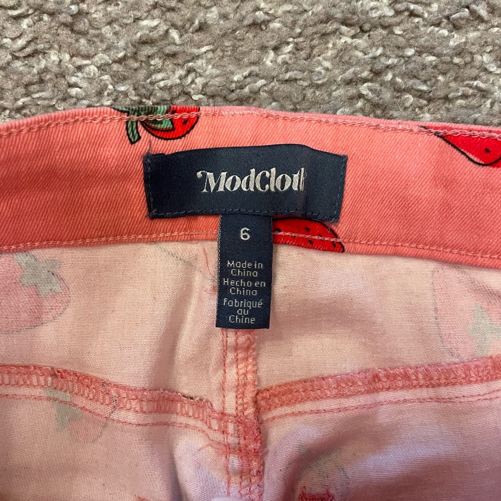 ModCloth strawberry jeans - Picture 3 of 4